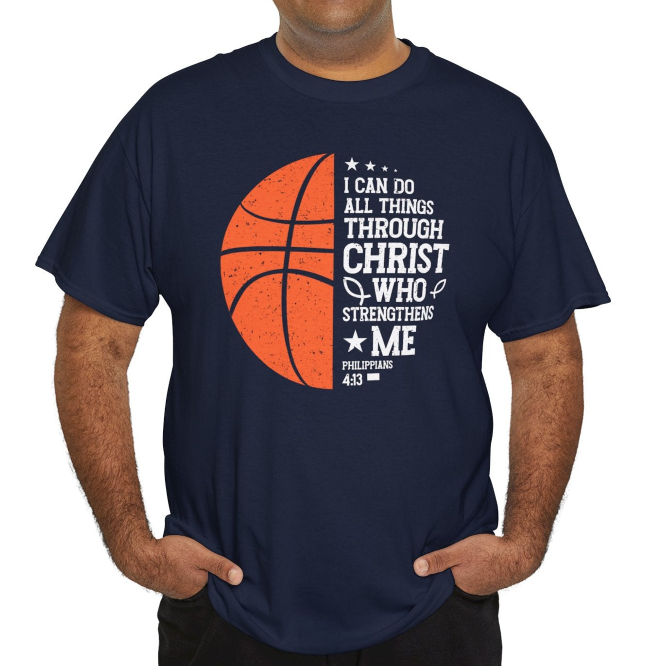 Basketball & Faith Tee – Philippians 4:13 Christian Sports Tee - Kim’s Signature Beauty & Accessories