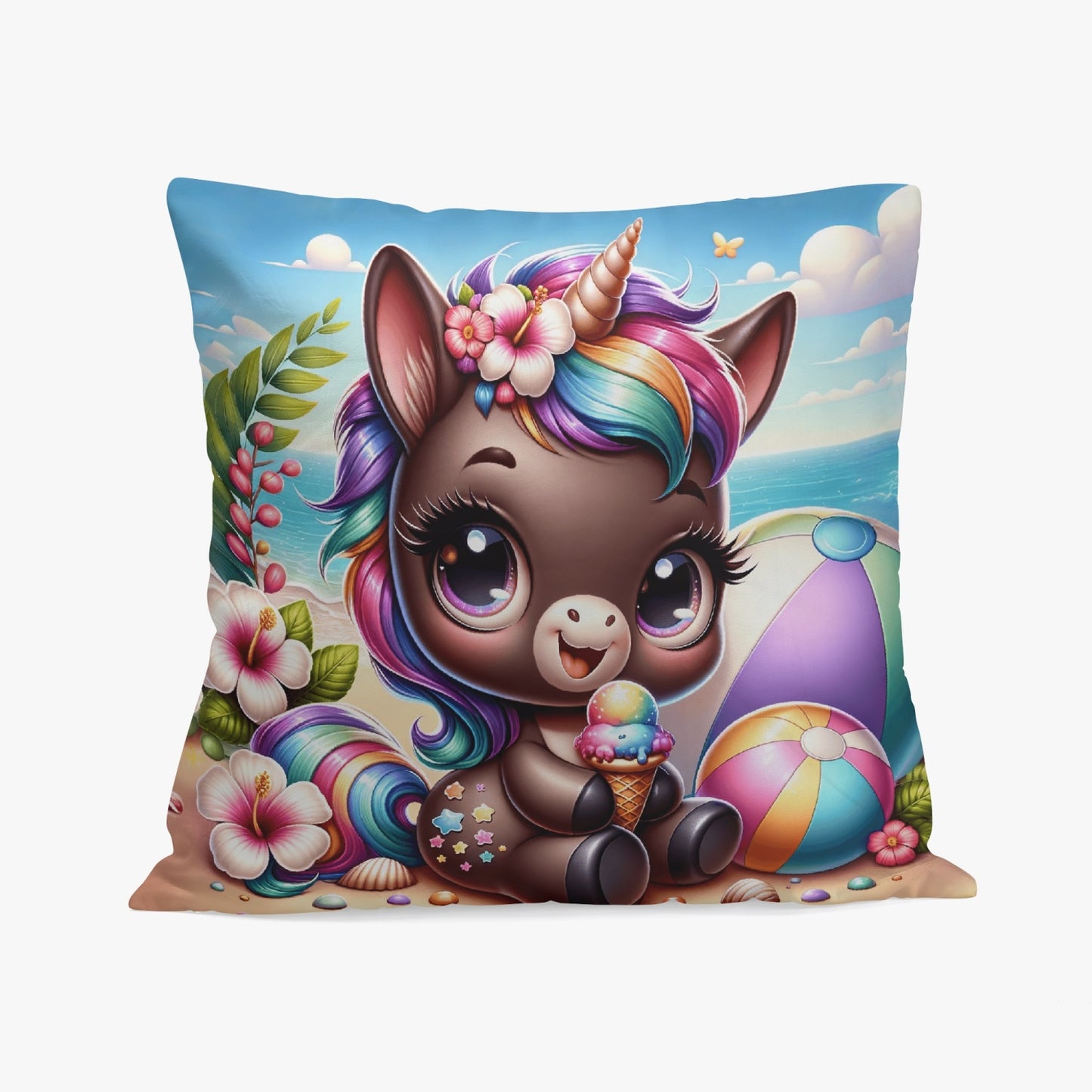 Beach Fun Unicorn Pillow Cover - Kim’s Signature Beauty & Accessories