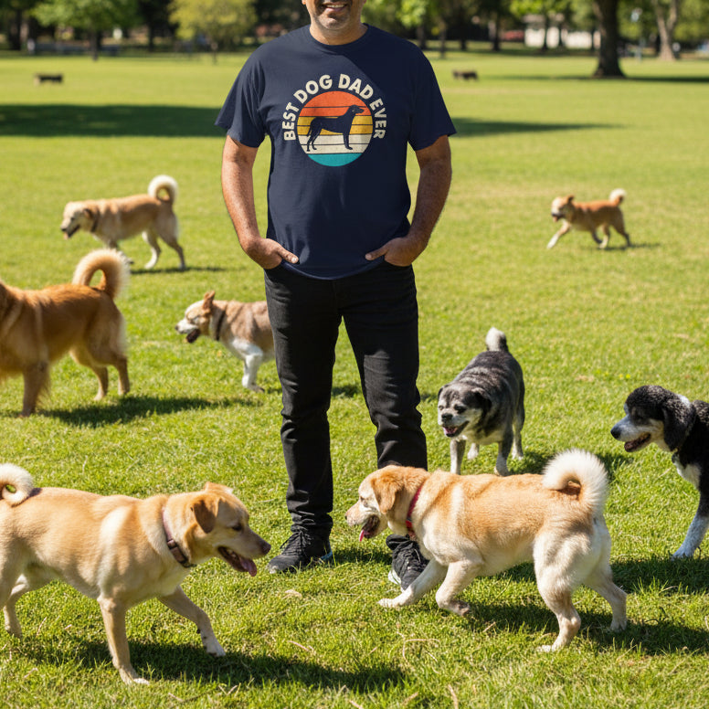 Best Dog Dad Ever T-Shirt – Retro Style - Kim’s Signature Beauty & Accessories