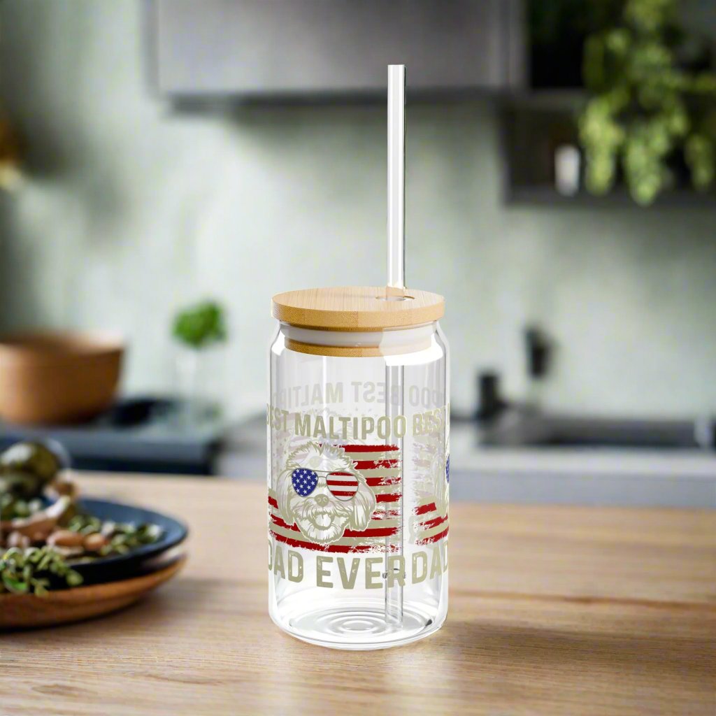 Best Maltipoo Dad Ever Sipper Glass - Kim’s Signature Beauty & Accessories
