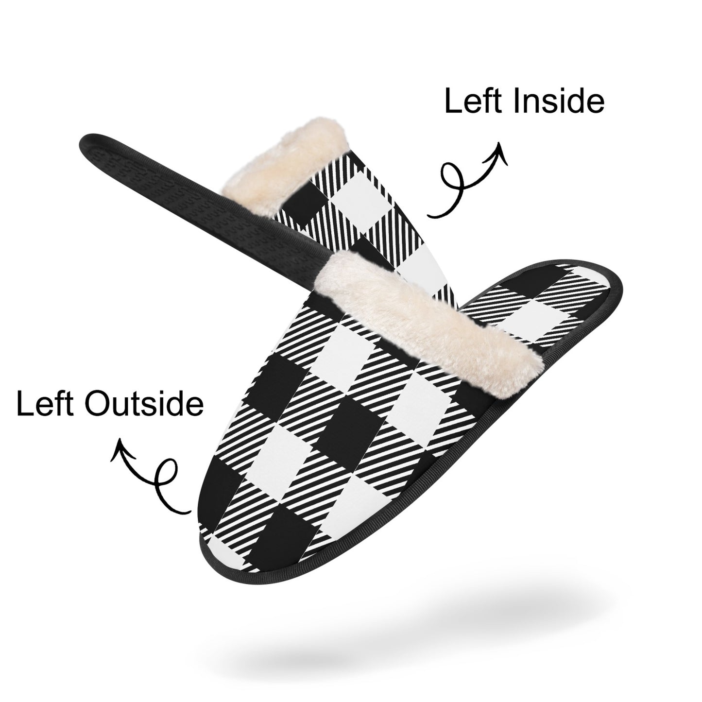 Black & White checkered | cozy slippers - Kim’s Signature Beauty & Accessories