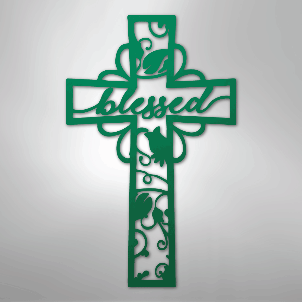 Blessed Cross - Steel Sign - Kim’s Signature Beauty & Accessories