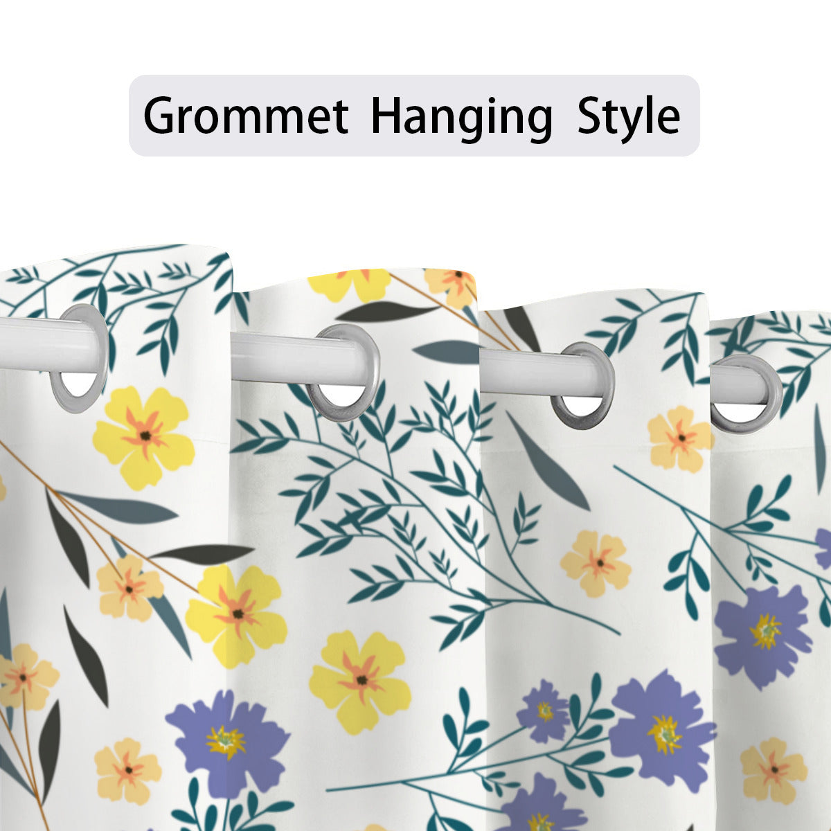 Blue & Yellow Floral | Curtains - Kim’s Signature Beauty & Accessories