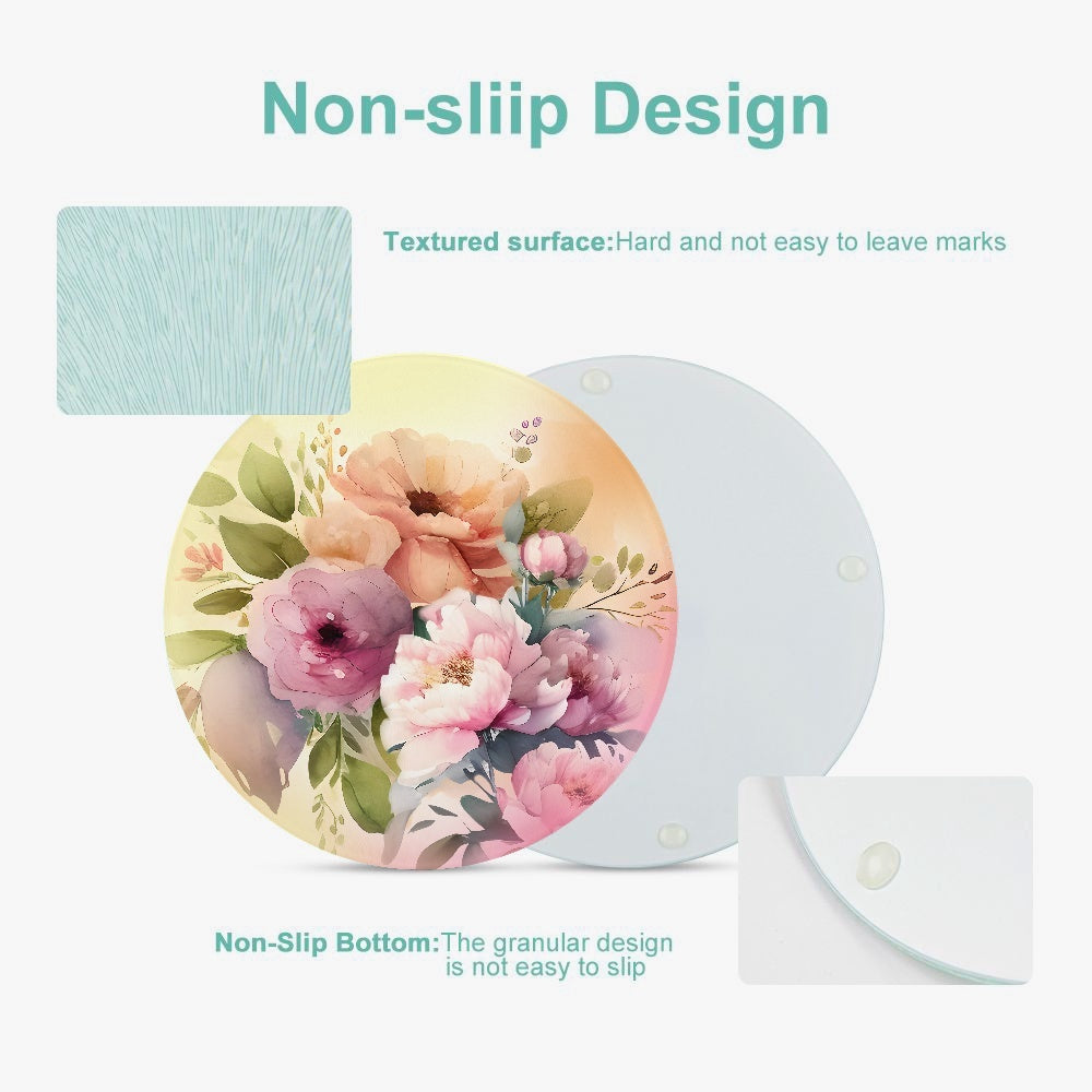 Boho Flowers | Tempered Glass Cutting Board - Kim’s Signature Beauty & Accessories