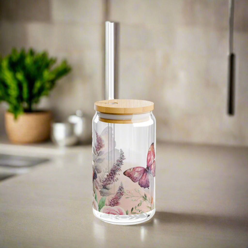 Butterfly love Sipper Glass, 16oz - Kim’s Signature Beauty & Accessories