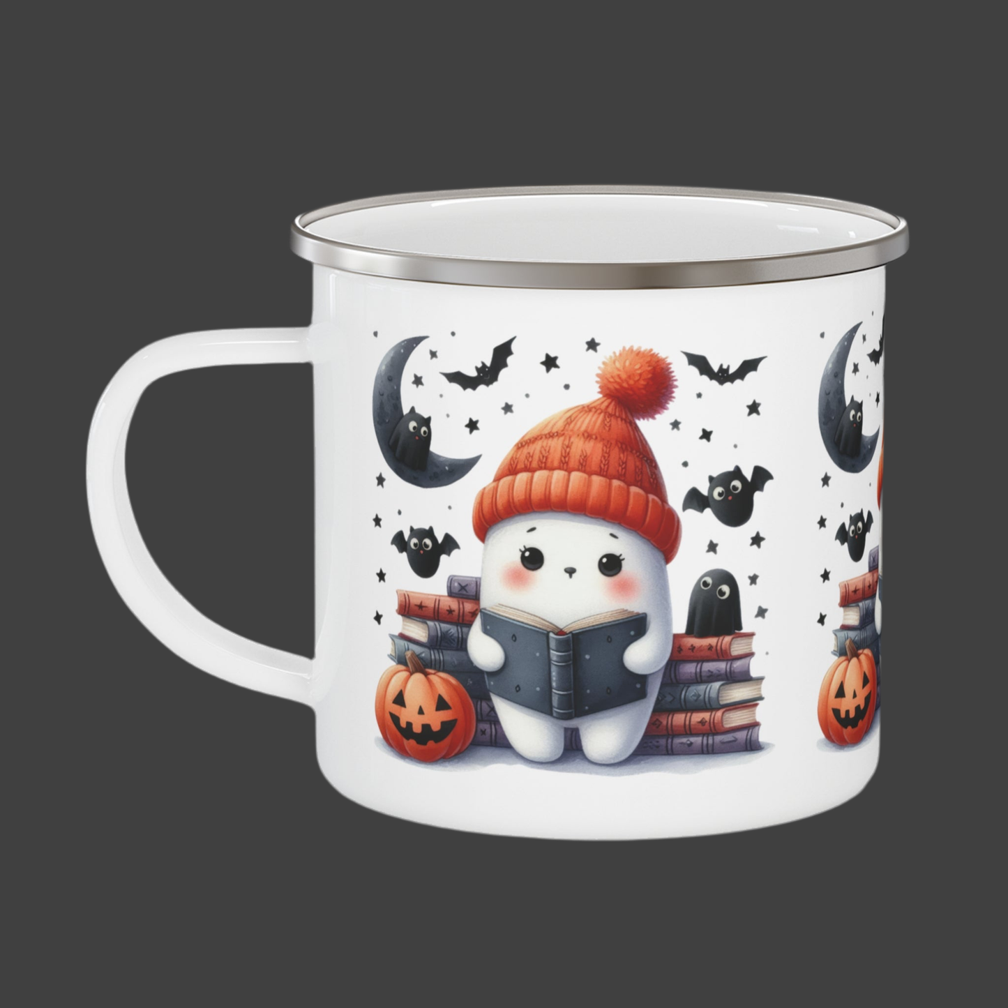 Book Reader Ghost Camping Mug - Kim’s Signature Beauty & Accessories