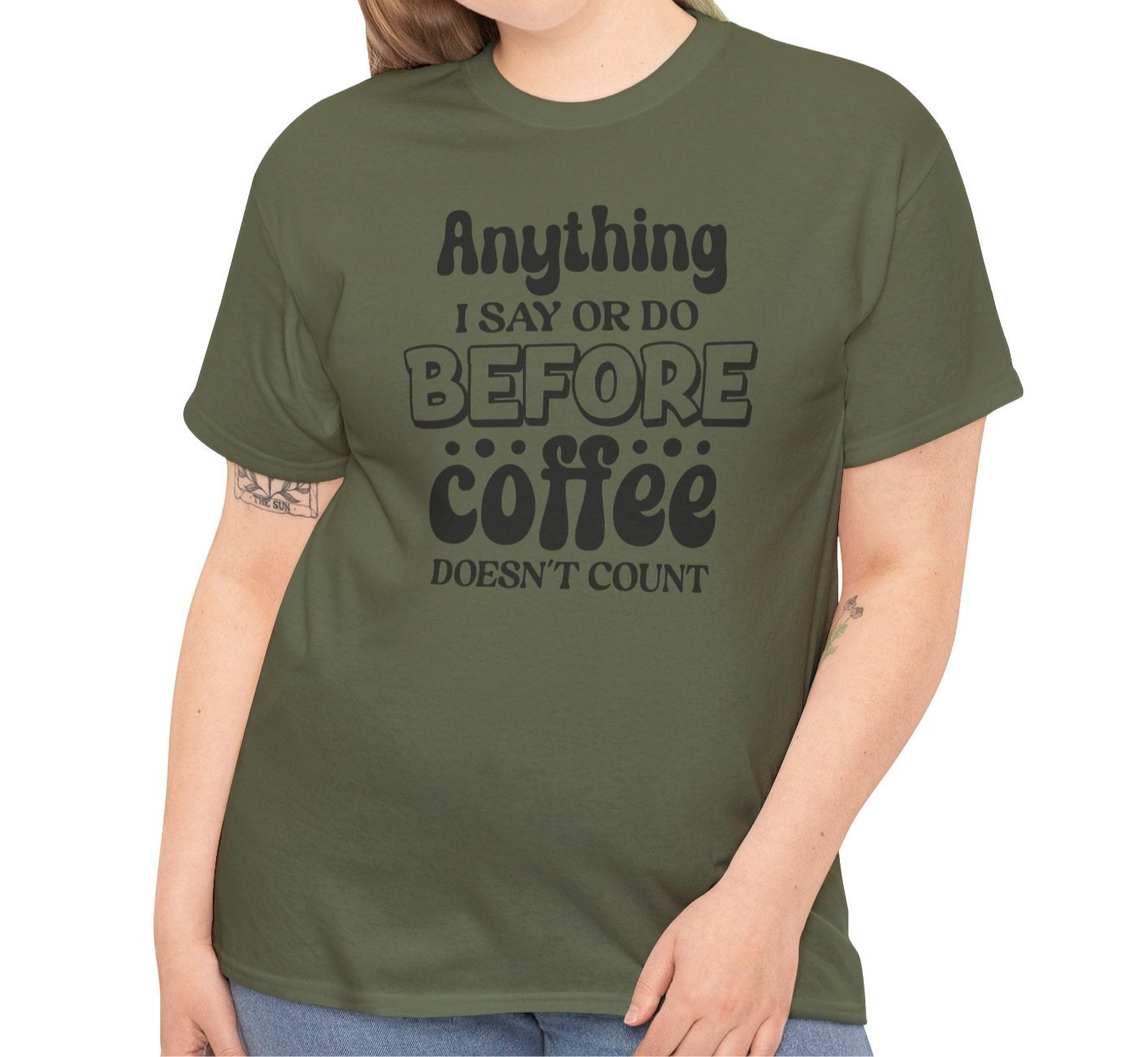Before Coffee | Cotton Tee - Kim’s Signature Beauty & Accessories (Store description)