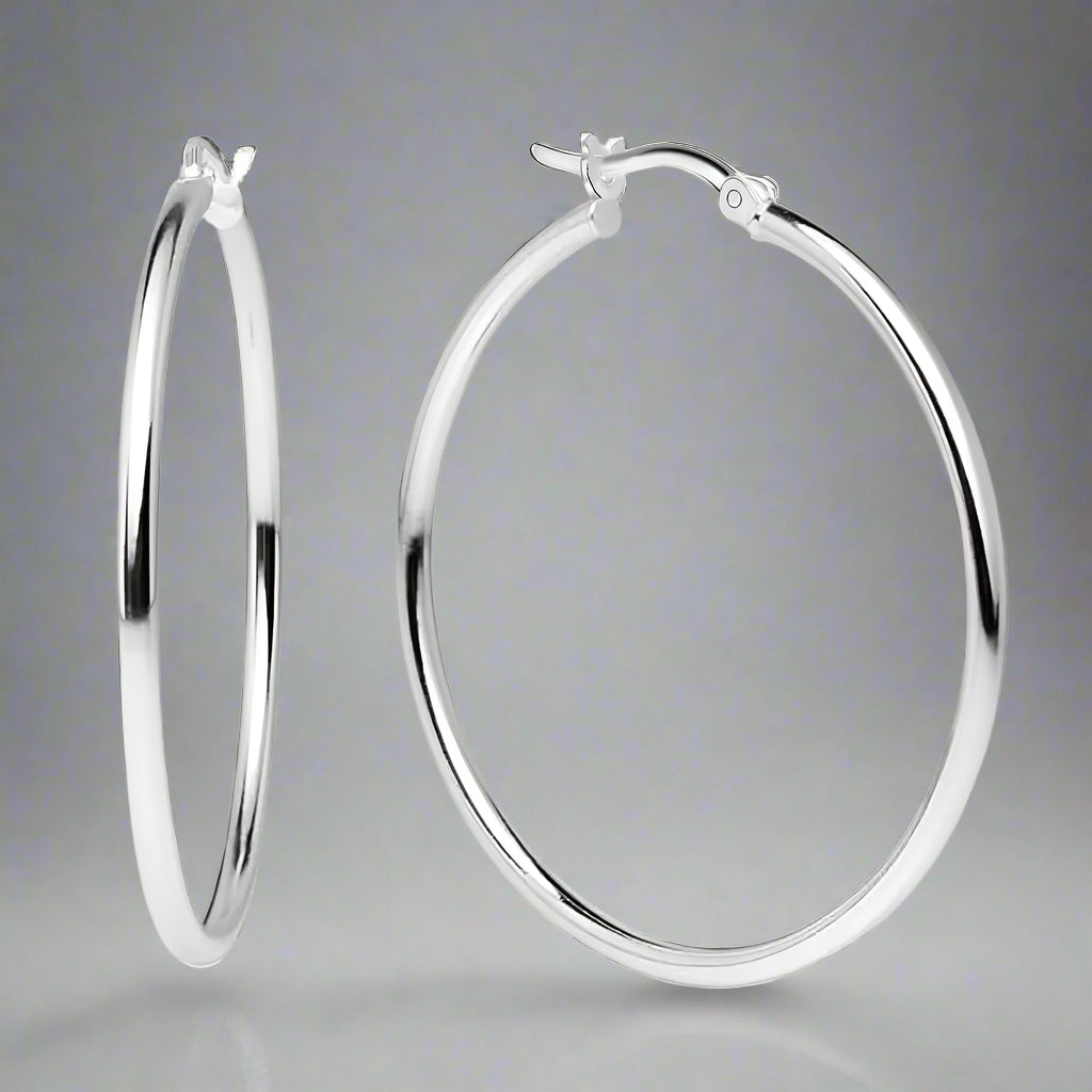 Charmsy 925 Sterling Silver 40mm Hoop Earrings - Kim’s Signature Beauty & Accessories