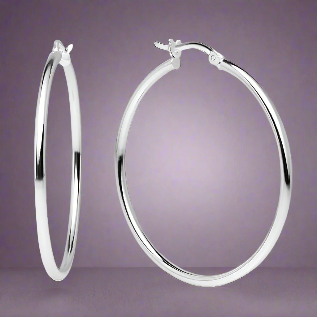 Charmsy 925 Sterling Silver 40mm Hoop Earrings - Kim’s Signature Beauty & Accessories