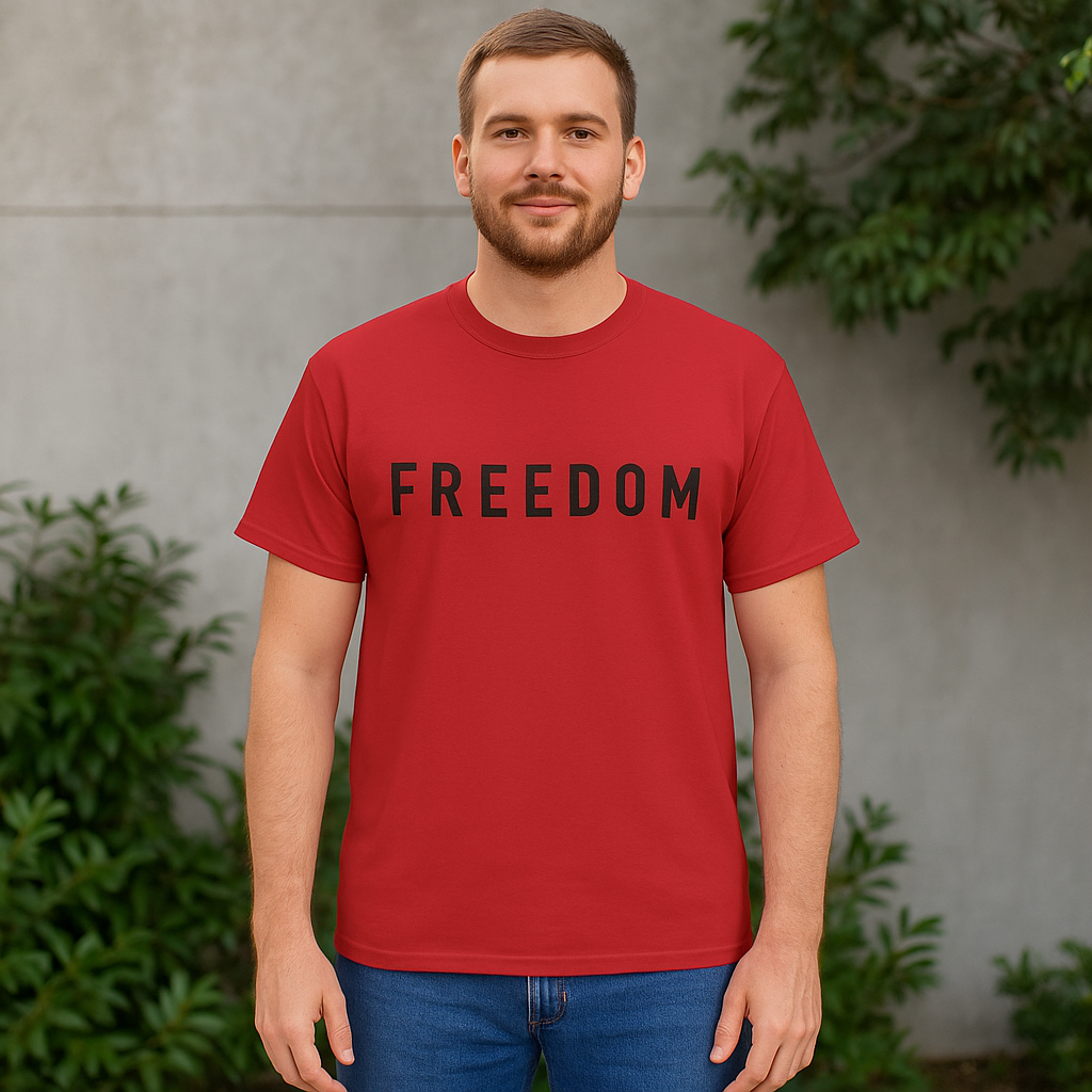 Freedom Red Unisex Tee - Bold Statement Shirt – Patriotic Casual Shirt - Kim’s Signature Beauty & Accessories