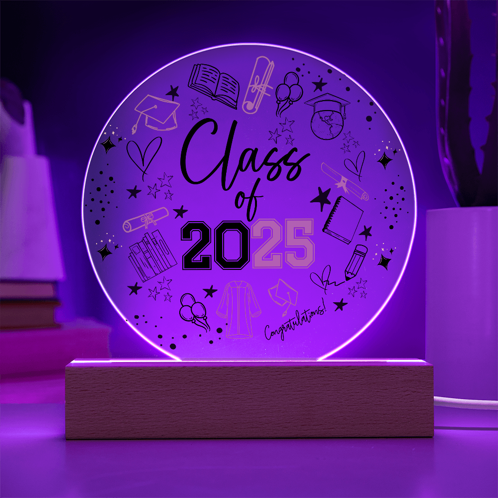Class of 2025 Graduation Acrylic LED Plaque - Kim’s Signature Beauty & Accessories