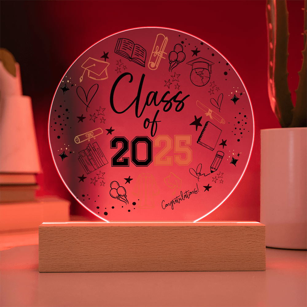 Class of 2025 Graduation Acrylic LED Plaque - Kim’s Signature Beauty & Accessories