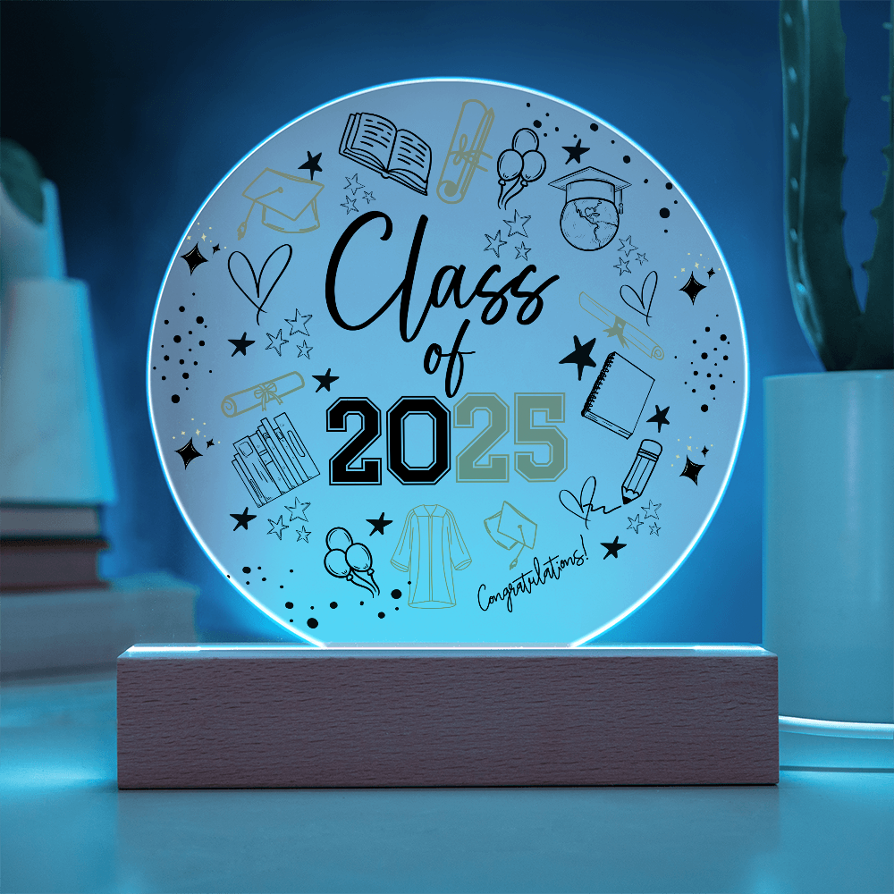 Class of 2025 Graduation Acrylic LED Plaque - Kim’s Signature Beauty & Accessories