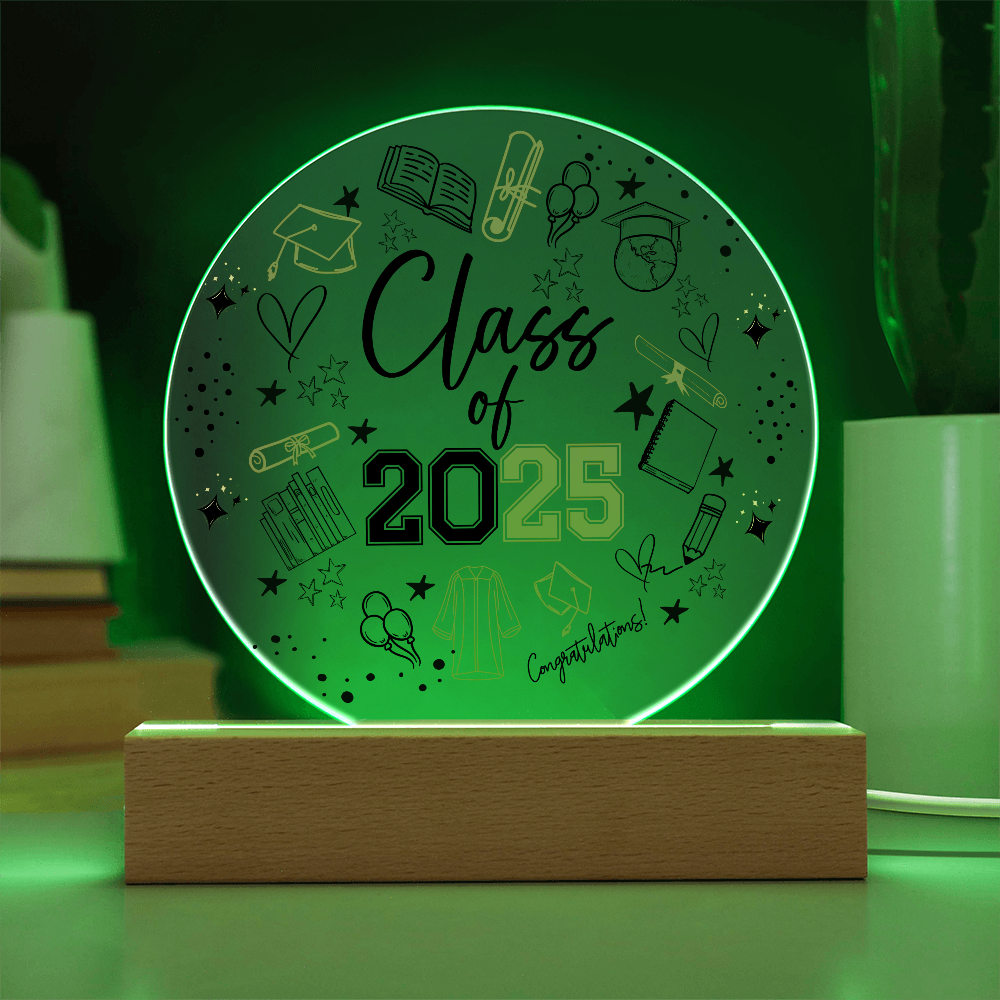 Class of 2025 Graduation Acrylic LED Plaque - Kim’s Signature Beauty & Accessories