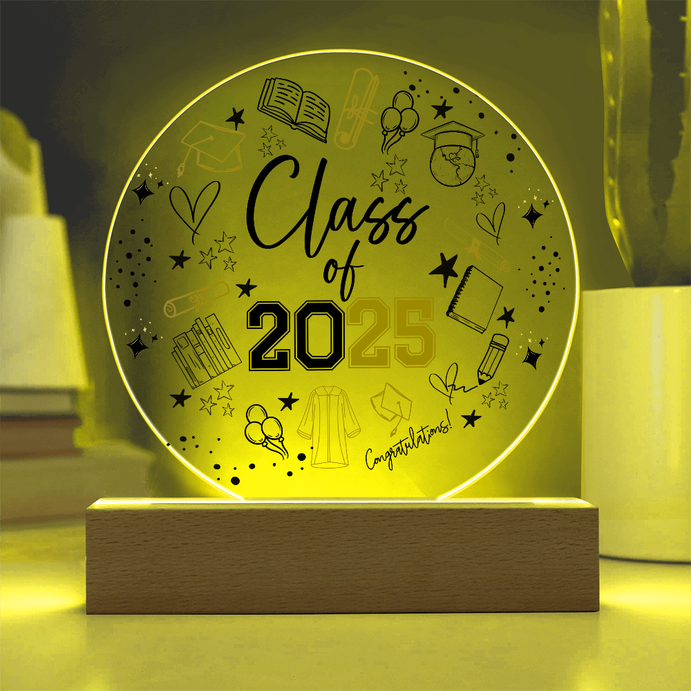 Class of 2025 Graduation Acrylic LED Plaque - Kim’s Signature Beauty & Accessories