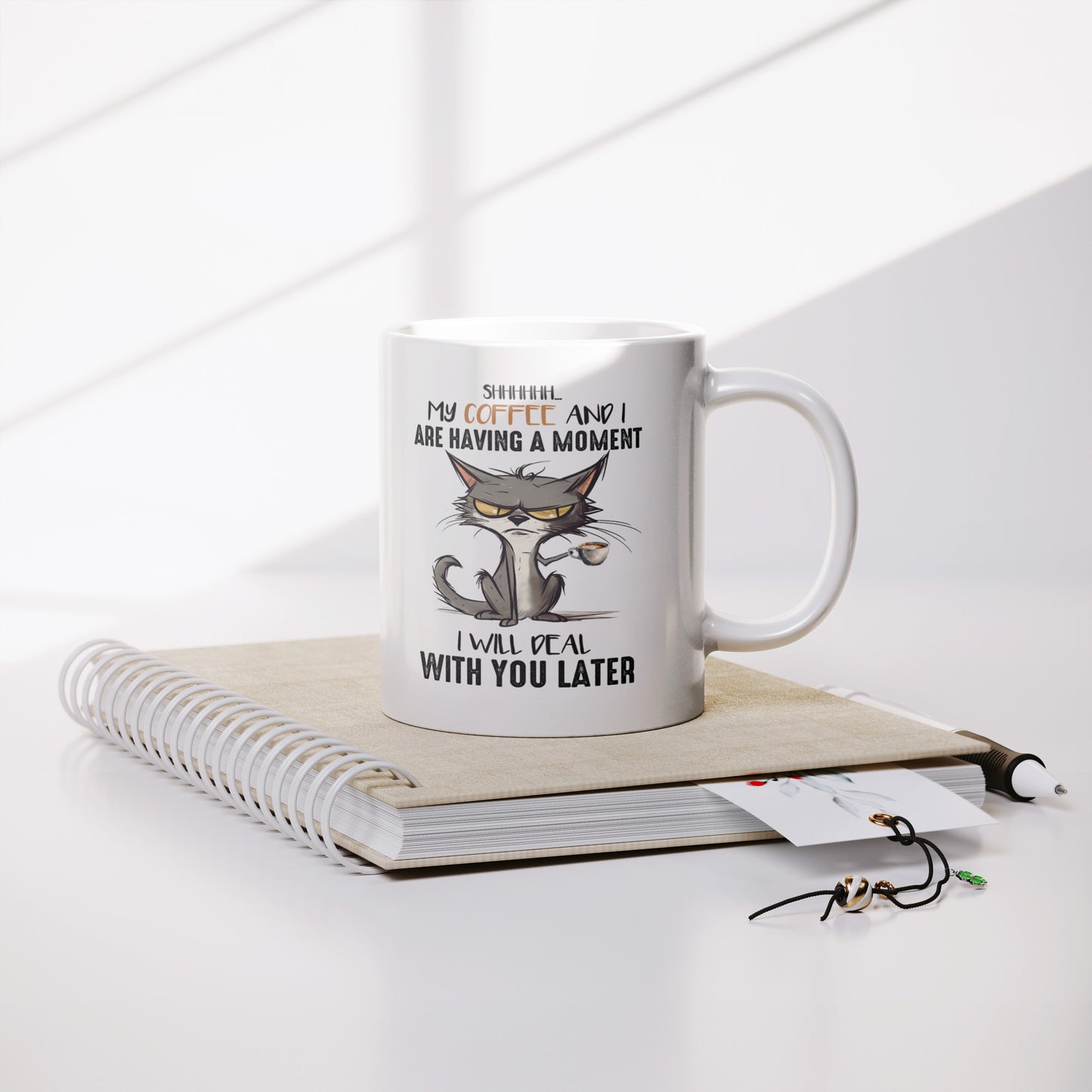 Coffee Moment | Funny Cat Mug - Kim’s Signature Beauty & Accessories (Store description)
