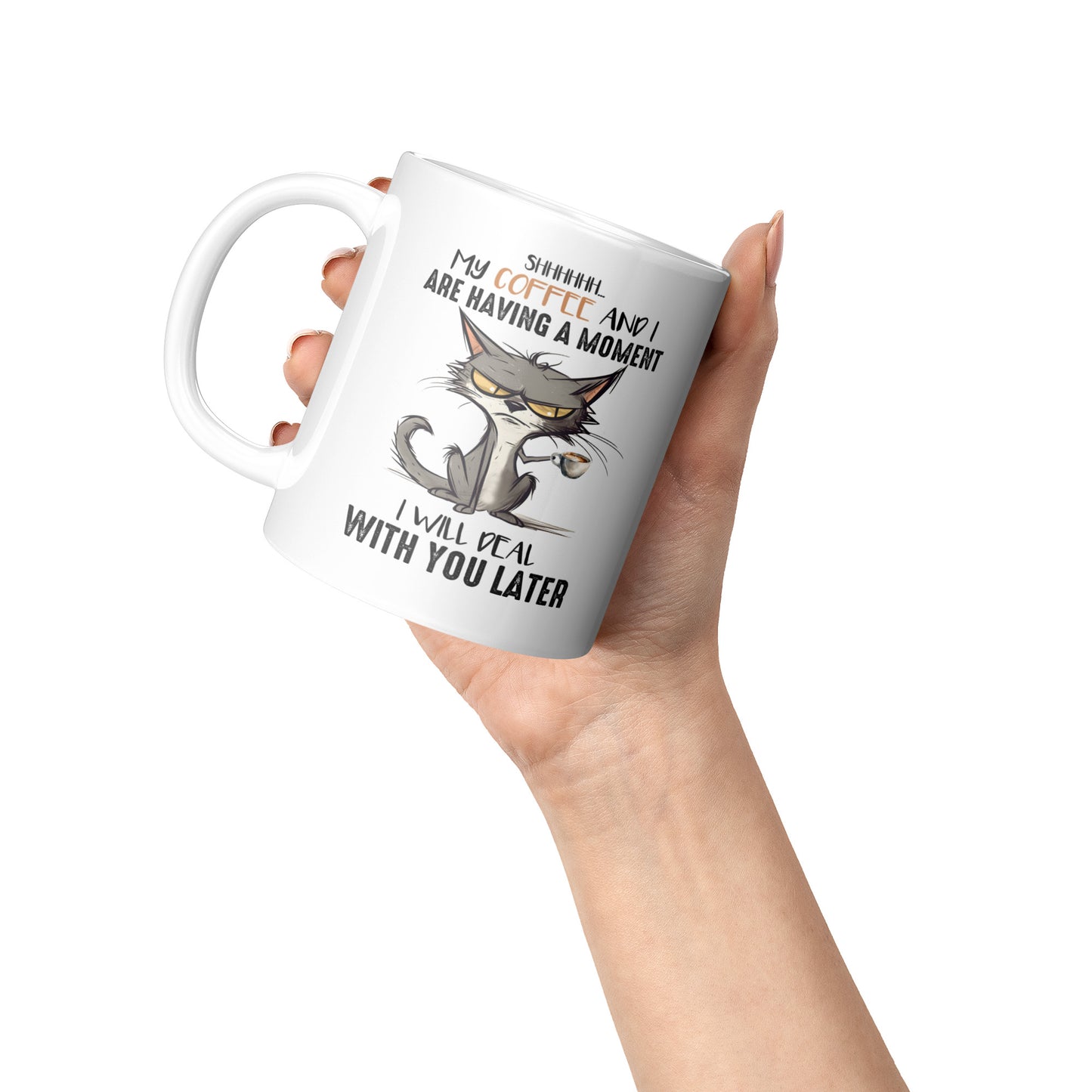 Coffee Moment | Funny Cat Mug - Kim’s Signature Beauty & Accessories (Store description)