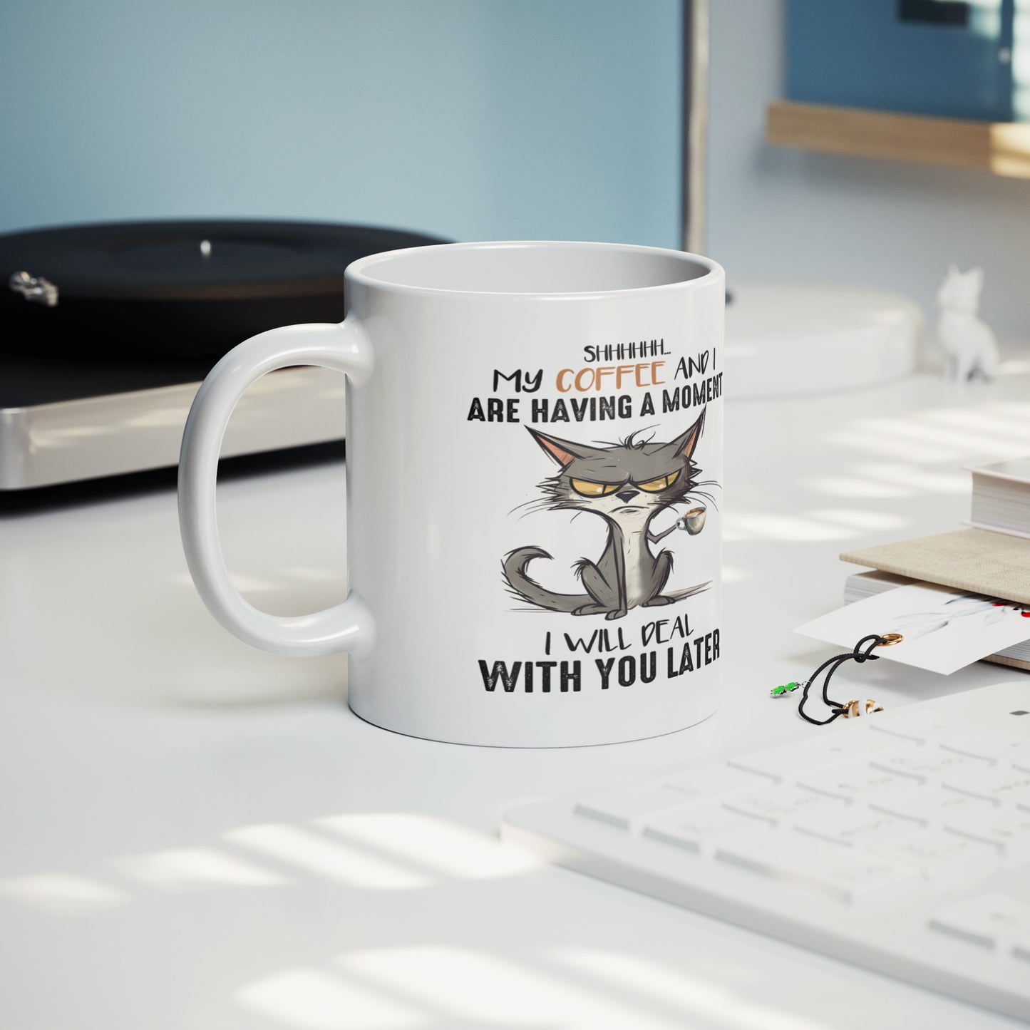 Coffee Moment | Funny Cat Mug - Kim’s Signature Beauty & Accessories (Store description)