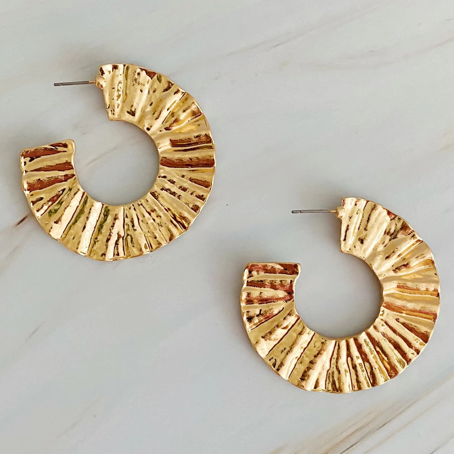 Crinkled Art Hoop Earrings - Kim’s Signature Beauty & Accessories