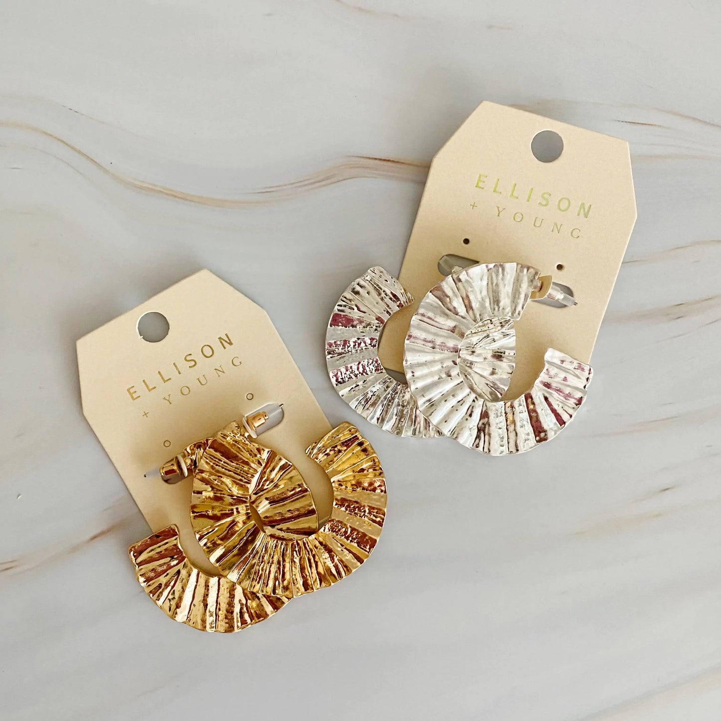 Crinkled Art Hoop Earrings - Kim’s Signature Beauty & Accessories