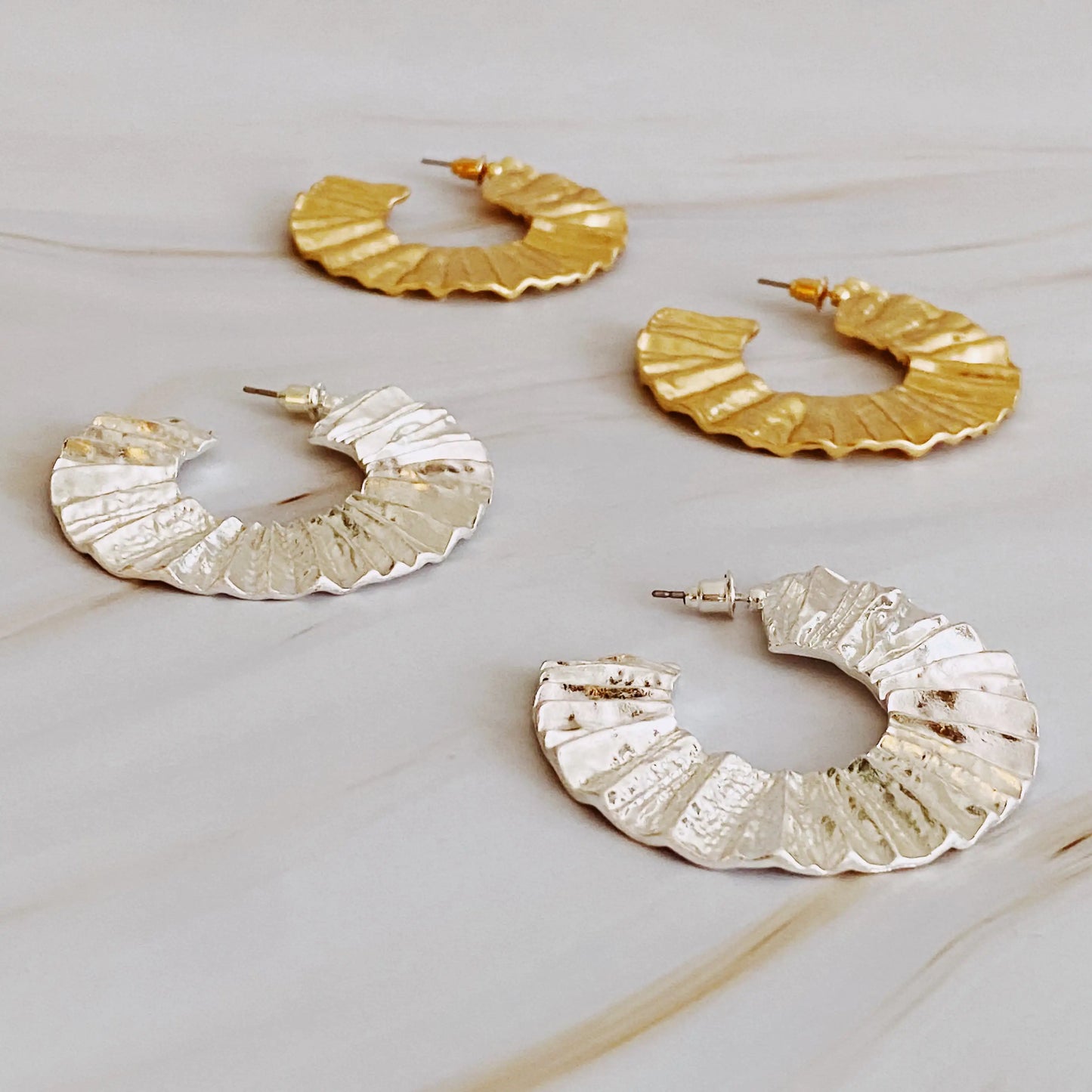 Crinkled Art Hoop Earrings - Kim’s Signature Beauty & Accessories
