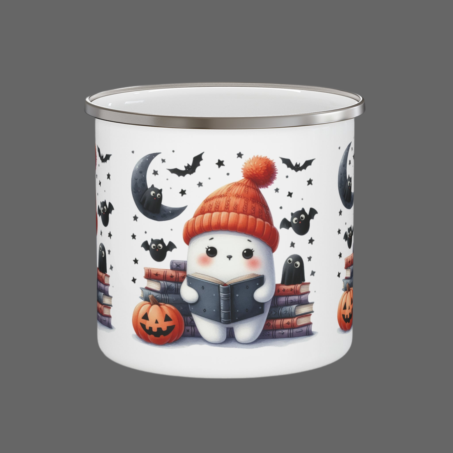 Book Reader Ghost Camping Mug - Kim’s Signature Beauty & Accessories