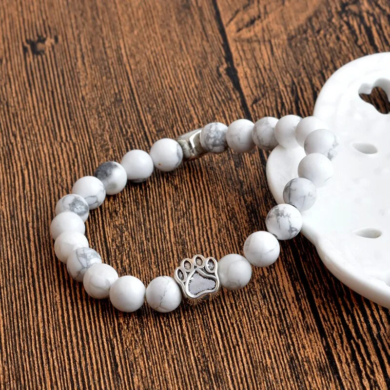 Tiny Antique Paw Charm Stone Bracelet - Kim’s Signature Beauty & Accessories (Store description)