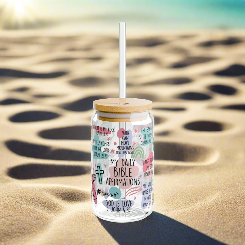 Daily Bible Affirmations | Sipper Glass - Kim’s Signature Beauty & Accessories