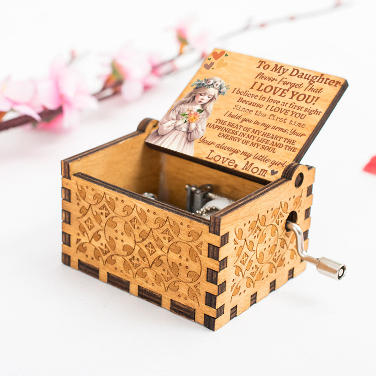 Daughter, Blonde Girl Music Box & Message - Kim’s Signature Beauty & Accessories