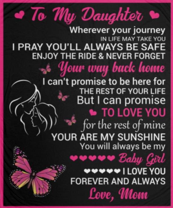 Daughter - Love Mom Blanket (50X60) - Kim’s Signature Beauty & Accessories