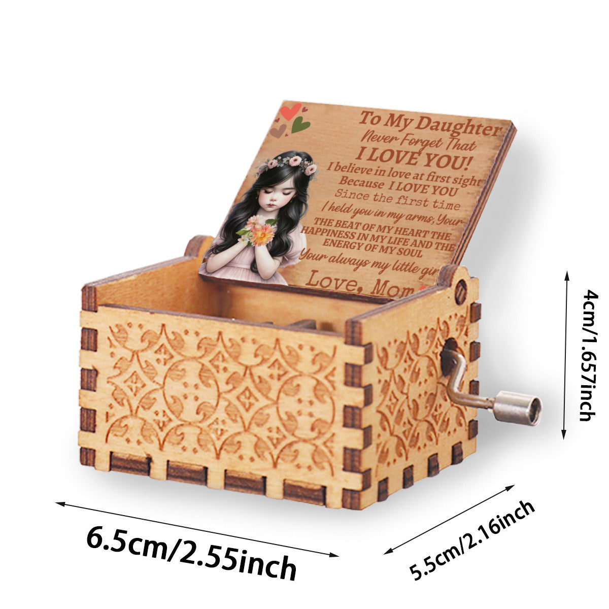 Daughter, Message Music Box Dark Haired Girl - Kim’s Signature Beauty & Accessories