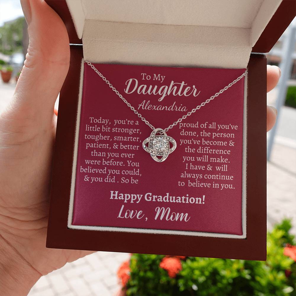 Daughters Graduation Love know Necklace & Personalized Message Card - Kim’s Signature Beauty & Accessories
