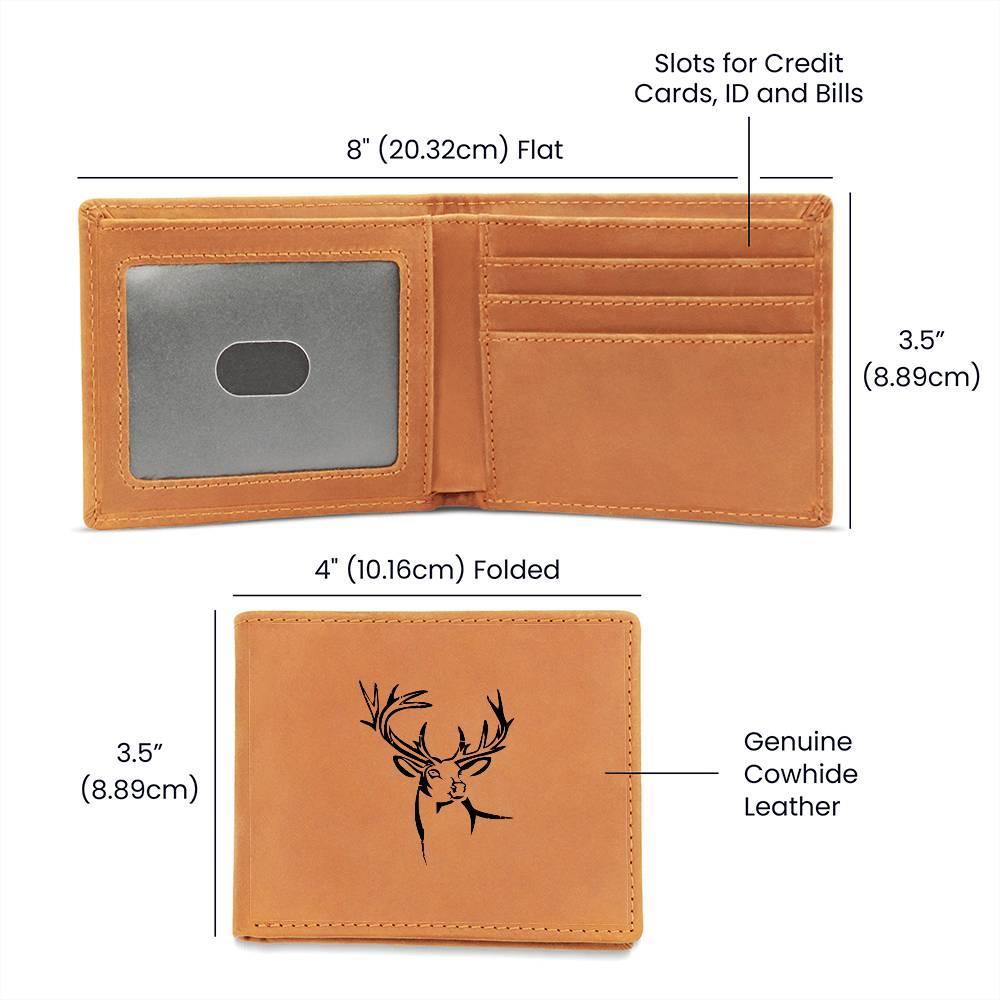 Deer Head - Men's Leather Wallet - Kim’s Signature Beauty & Accessories