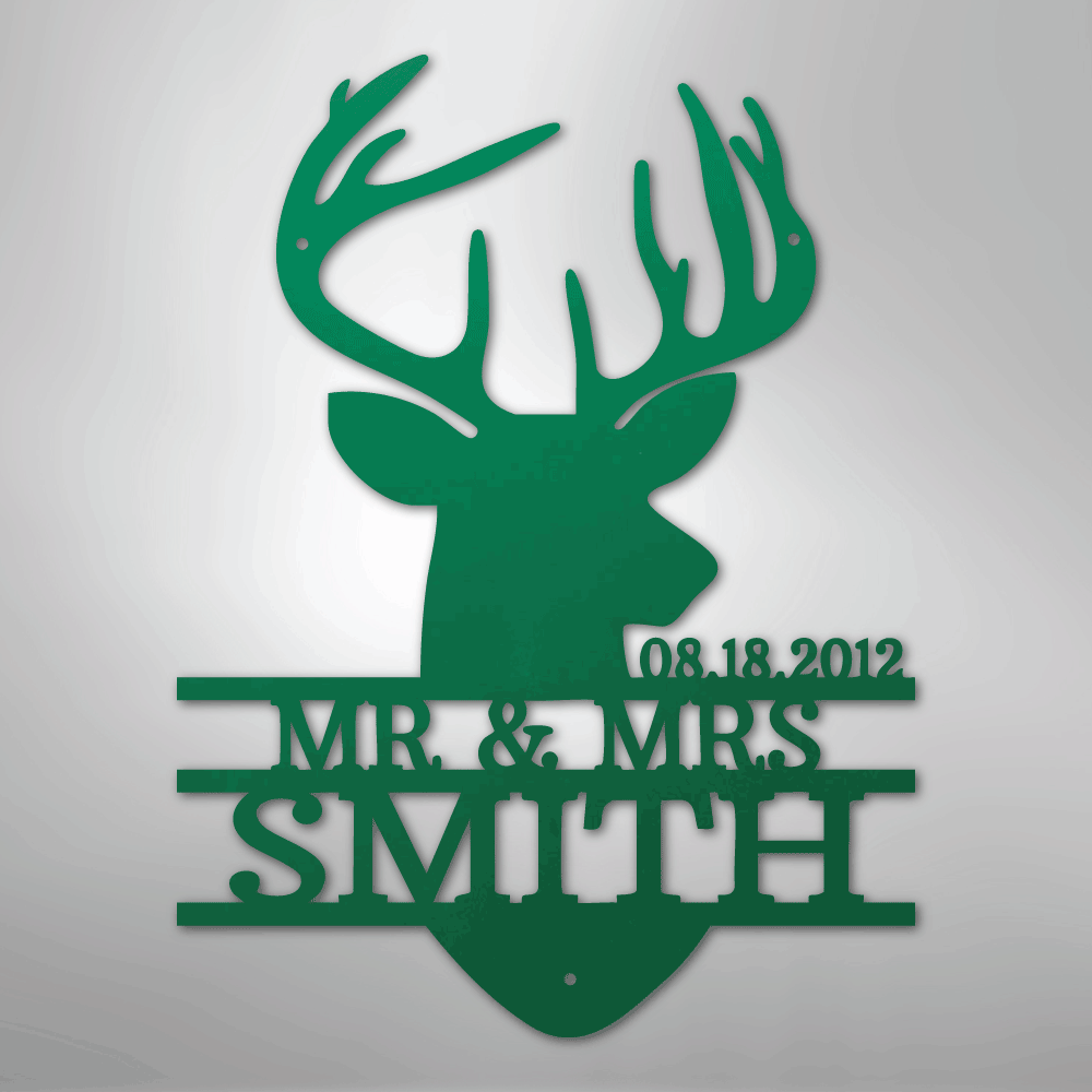Deer Head Monogram - Steel Sign - Kim’s Signature Beauty & Accessories