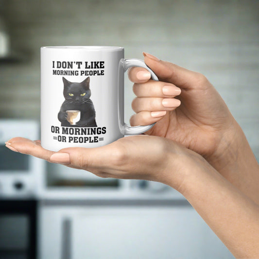 Don't Like Morning People | Funny Cat Mug - Kim’s Signature Beauty & Accessories