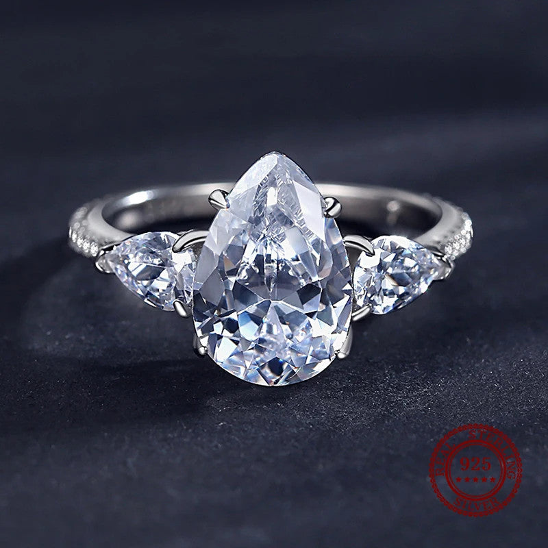 Drop-Shaped Yellow Diamond Ring in Sterling Silver - Kim’s Signature Beauty & Accessories