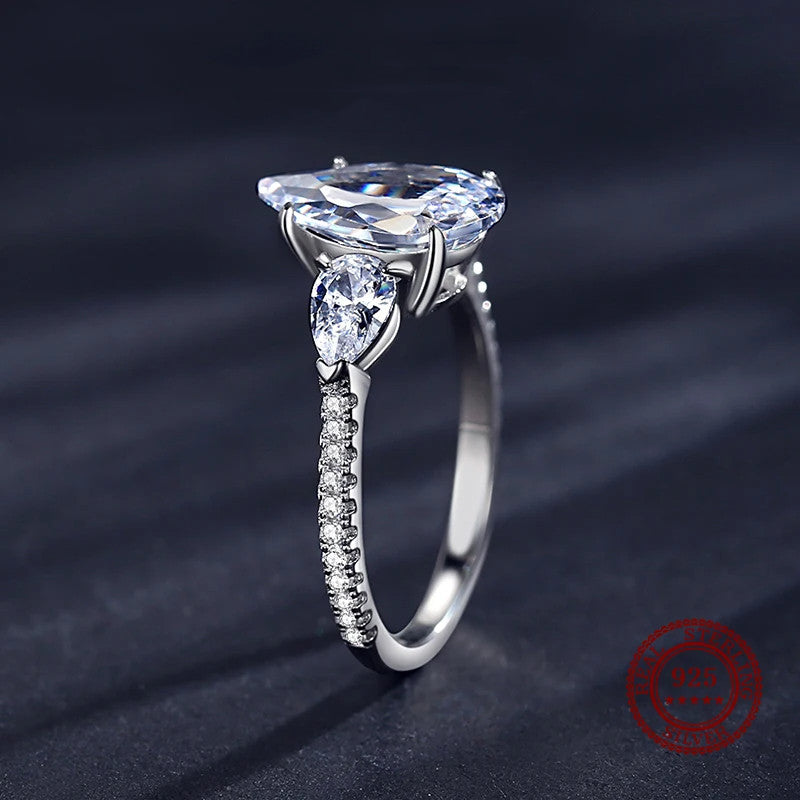 Drop-Shaped Yellow Diamond Ring in Sterling Silver - Kim’s Signature Beauty & Accessories