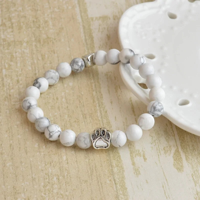 Tiny Antique Paw Charm Stone Bracelet - Kim’s Signature Beauty & Accessories (Store description)