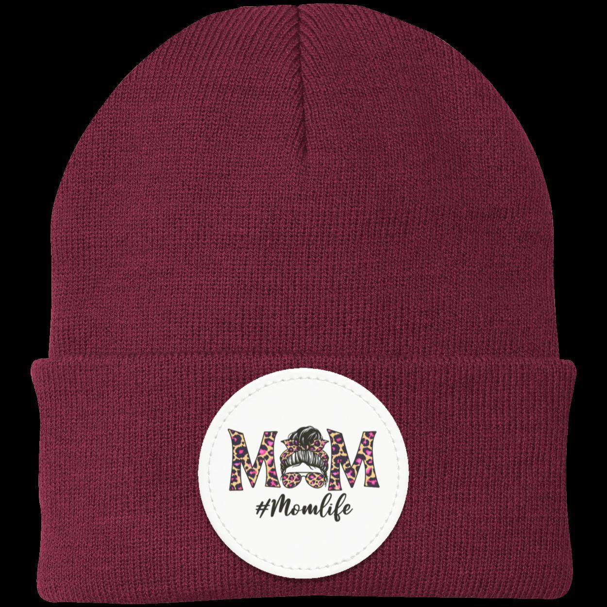 Mom Life Patched Knit Beanie – Cozy Winter Hat - Kim’s Signature Beauty & Accessories