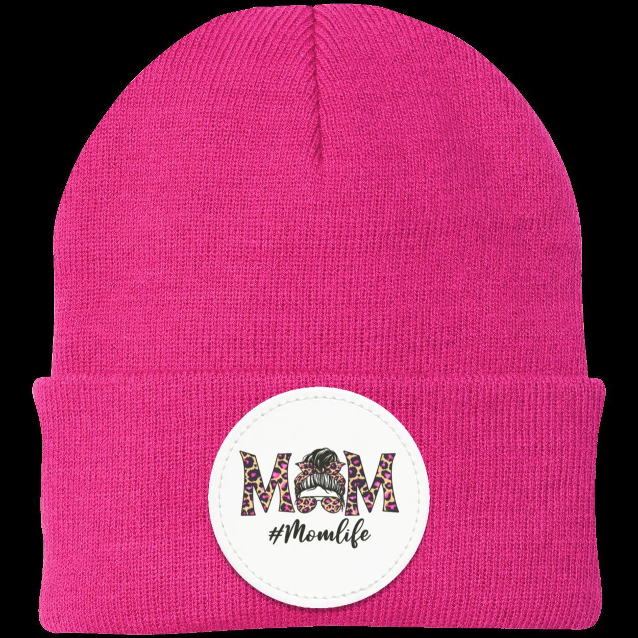 Mom Life Patched Knit Beanie – Cozy Winter Hat - Kim’s Signature Beauty & Accessories