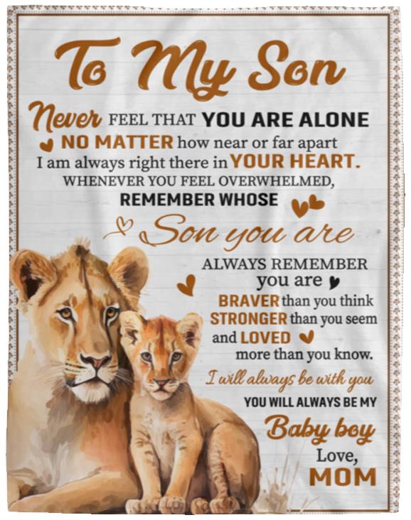 Son Lion Blanket from Mom - Kim’s Signature Beauty & Accessories (Store description)