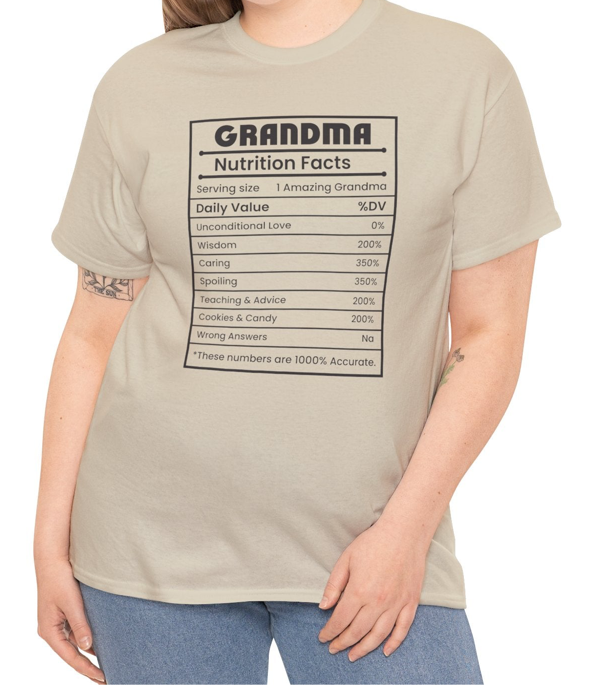 Grandma Nutritional Facts Tee - Kim’s Signature Beauty & Accessories (Store description)