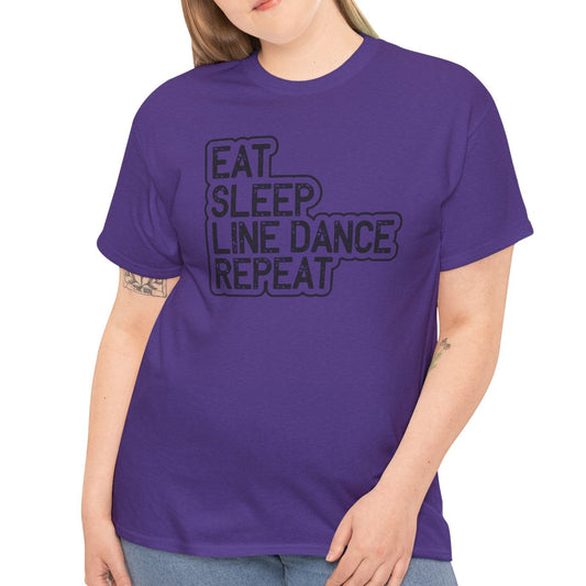 Eat Sleep Line Dance Repeat Tee, Perfect for Dance Lovers - Kim’s Signature Beauty & Accessories