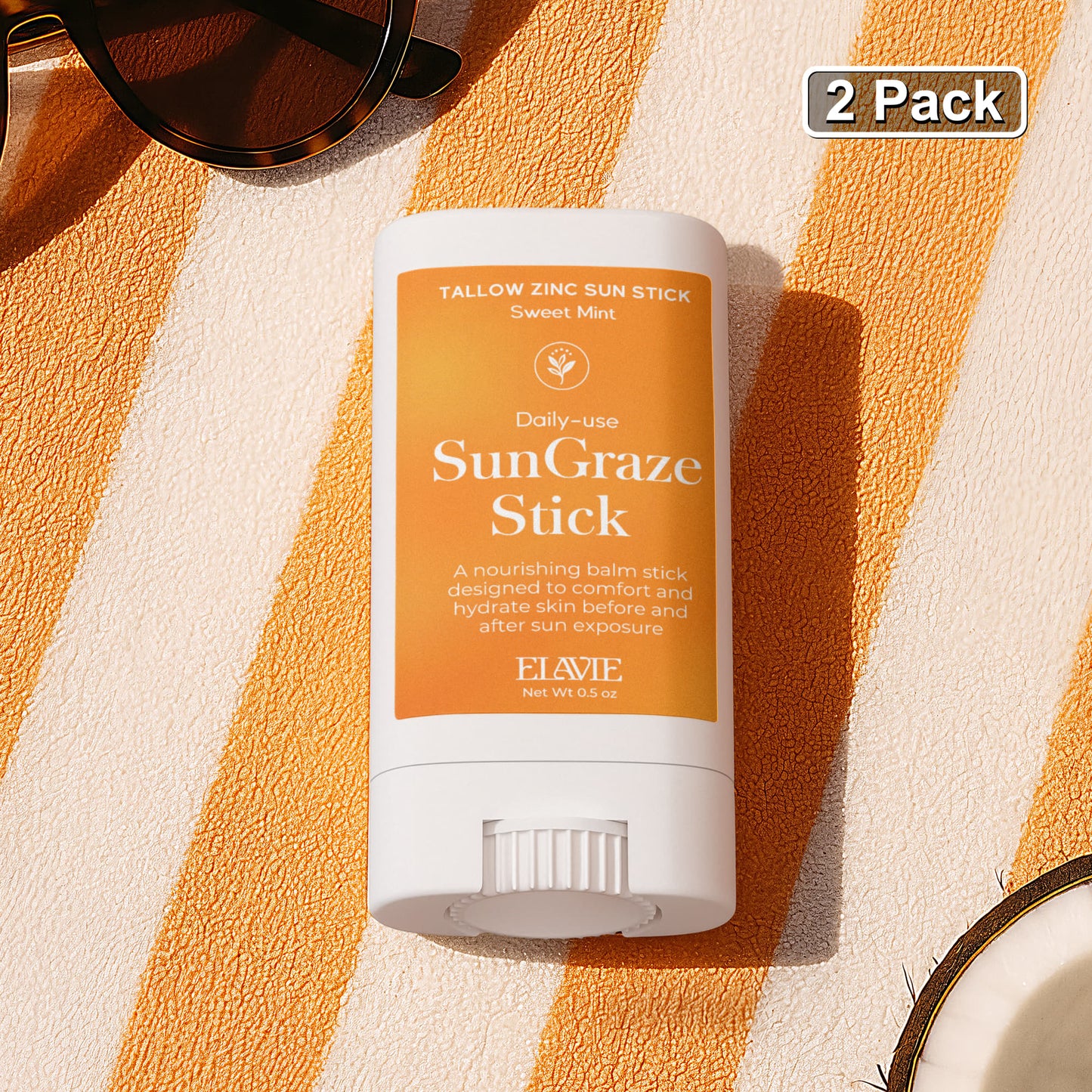 Elavie (2 Pack) SunGraze Tallow Zinc Balm Stick - Kim’s Signature Beauty & Accessories