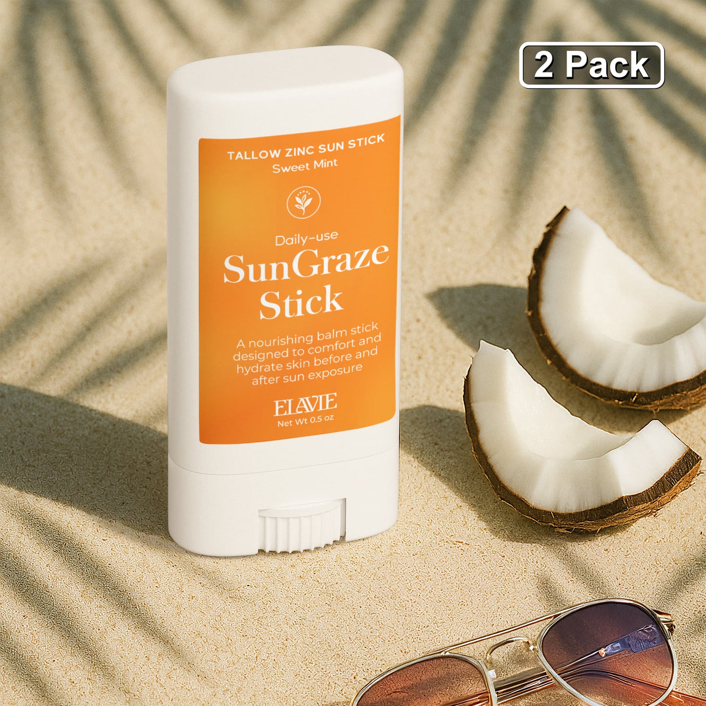 Elavie (2 Pack) SunGraze Tallow Zinc Balm Stick - Kim’s Signature Beauty & Accessories