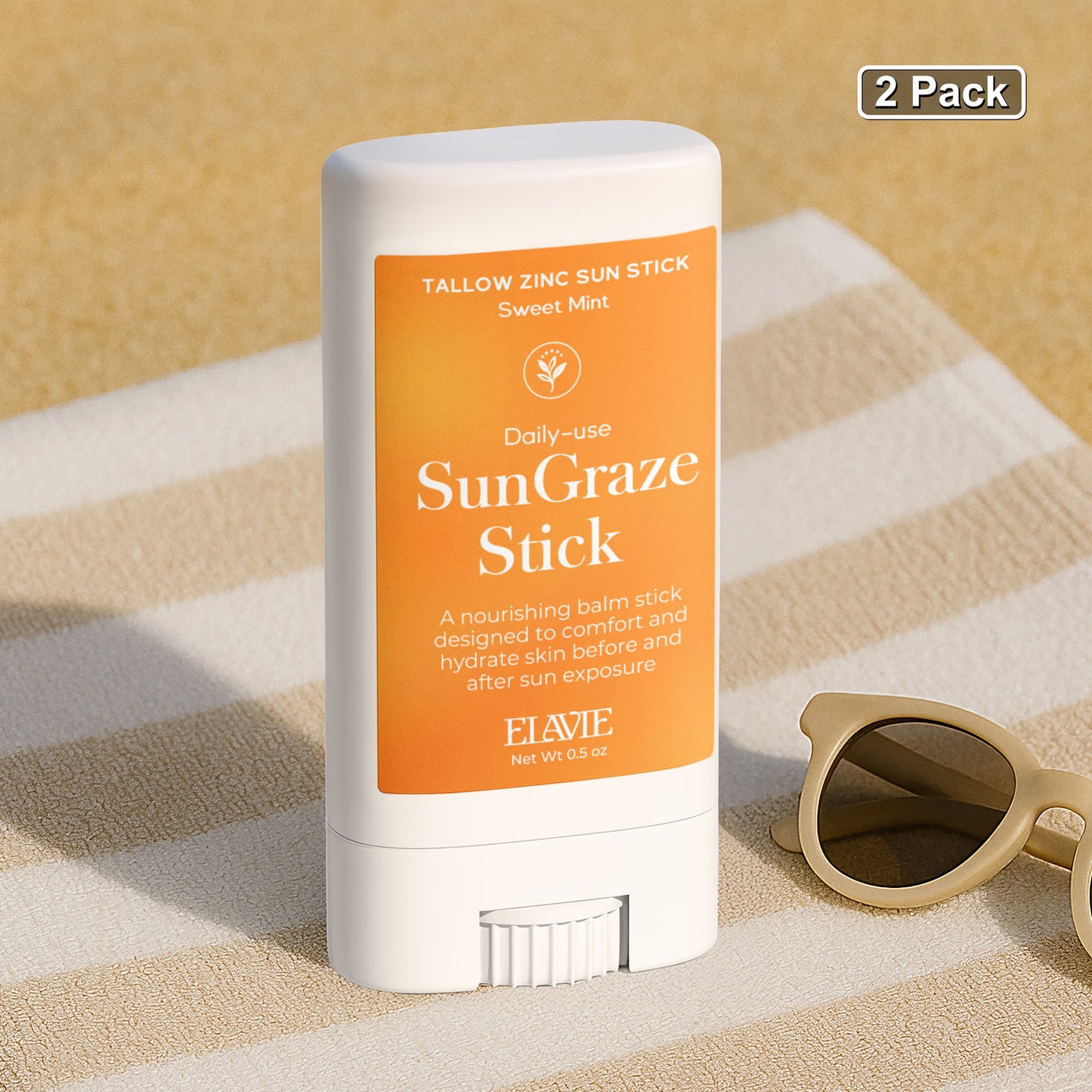 Elavie (2 Pack) SunGraze Tallow Zinc Balm Stick - Kim’s Signature Beauty & Accessories