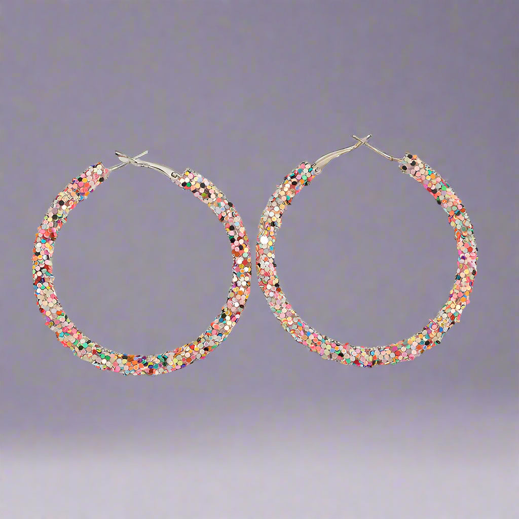 European Style Colorful Sequin Hoop Earrings - Kim’s Signature Beauty & Accessories