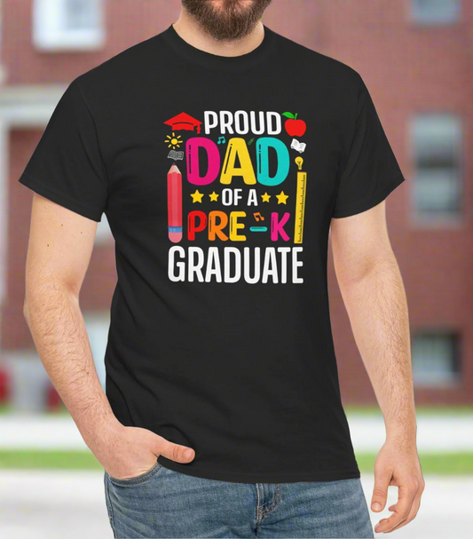 Proud Pre K Grad Dad Cotton Tee - Kim’s Signature Beauty & Accessories