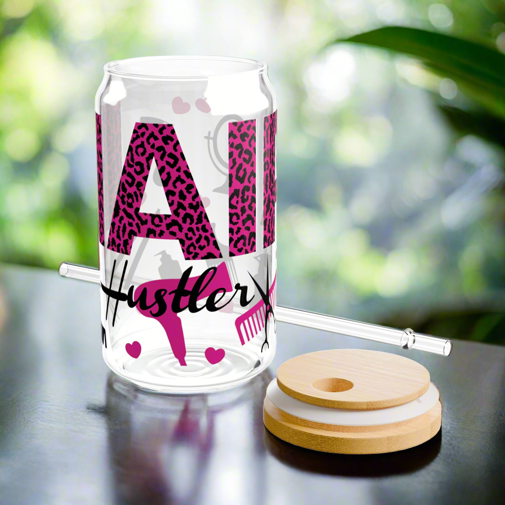 Hair Hustler Sipper Glass, 16oz - Kim’s Signature Beauty & Accessories