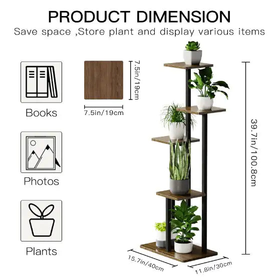5-layer Indoor Plant Stands, Multi-level Plant Shelves - Kim’s Signature Beauty & Accessories (Store description)